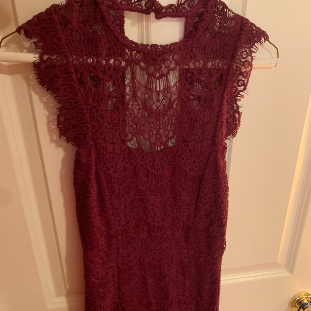 Maroon Free People formal dress